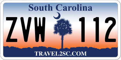 SC license plate ZVW112