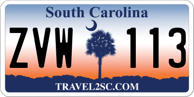 SC license plate ZVW113