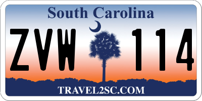 SC license plate ZVW114