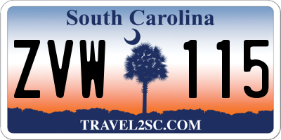 SC license plate ZVW115