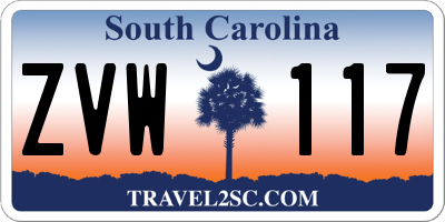 SC license plate ZVW117