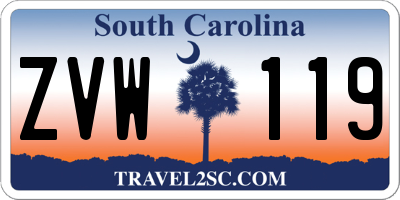 SC license plate ZVW119