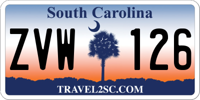 SC license plate ZVW126