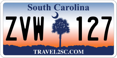 SC license plate ZVW127