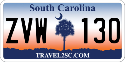 SC license plate ZVW130