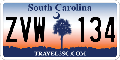 SC license plate ZVW134