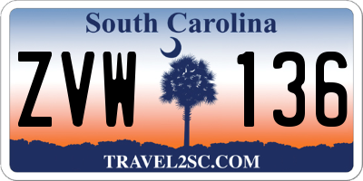 SC license plate ZVW136