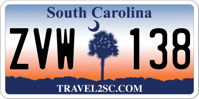 SC license plate ZVW138