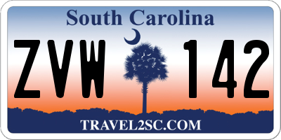 SC license plate ZVW142