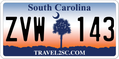 SC license plate ZVW143