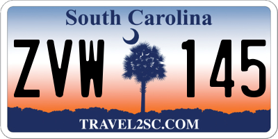 SC license plate ZVW145
