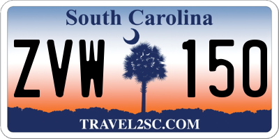 SC license plate ZVW150