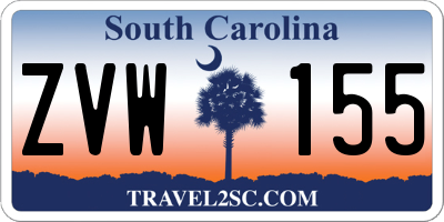 SC license plate ZVW155