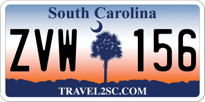 SC license plate ZVW156