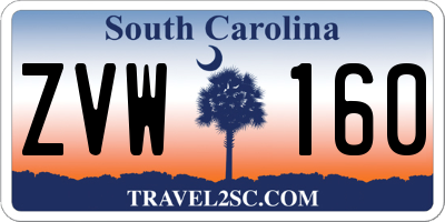 SC license plate ZVW160
