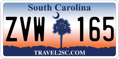 SC license plate ZVW165