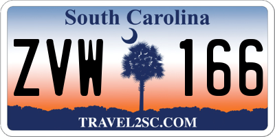 SC license plate ZVW166