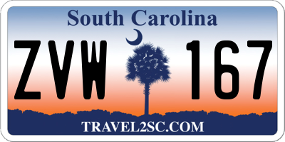 SC license plate ZVW167