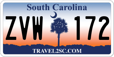 SC license plate ZVW172