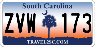 SC license plate ZVW173