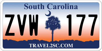 SC license plate ZVW177
