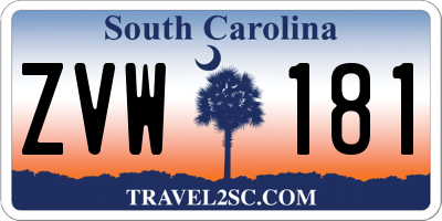 SC license plate ZVW181