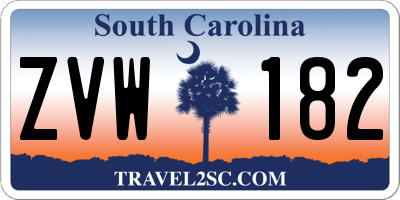 SC license plate ZVW182