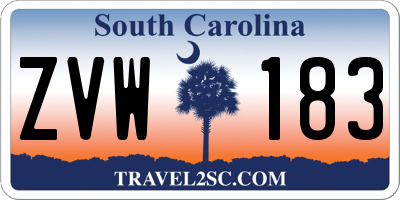 SC license plate ZVW183
