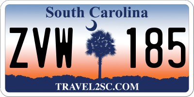 SC license plate ZVW185