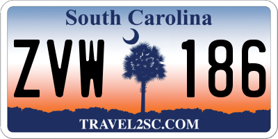 SC license plate ZVW186