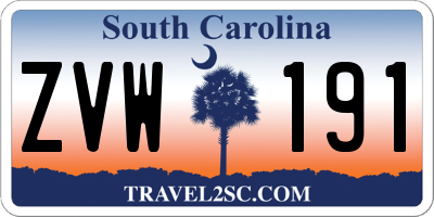 SC license plate ZVW191