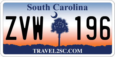 SC license plate ZVW196