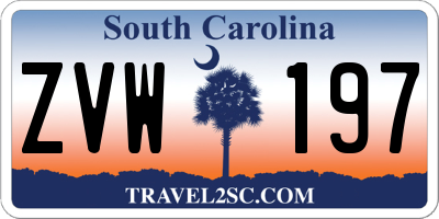 SC license plate ZVW197