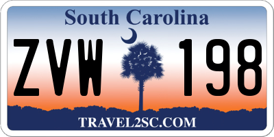 SC license plate ZVW198
