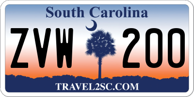 SC license plate ZVW200