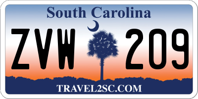 SC license plate ZVW209