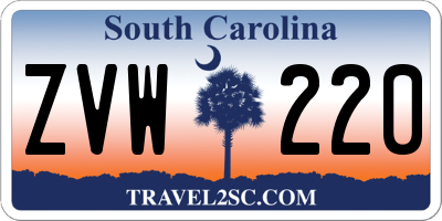 SC license plate ZVW220