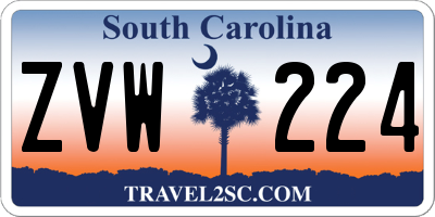 SC license plate ZVW224