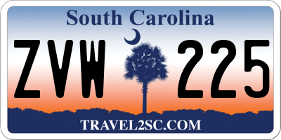 SC license plate ZVW225