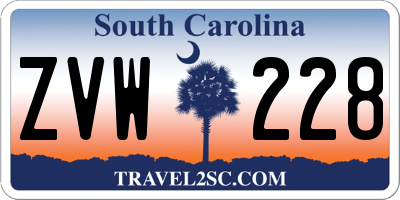 SC license plate ZVW228