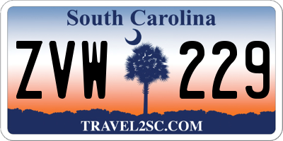 SC license plate ZVW229