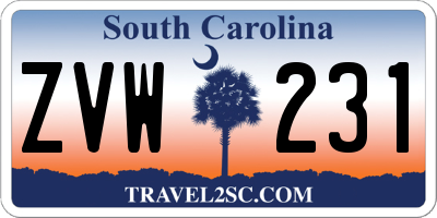 SC license plate ZVW231
