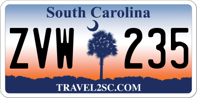 SC license plate ZVW235