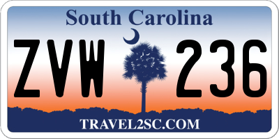 SC license plate ZVW236