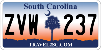 SC license plate ZVW237