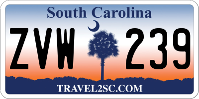 SC license plate ZVW239