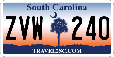 SC license plate ZVW240