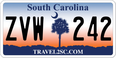 SC license plate ZVW242