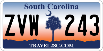 SC license plate ZVW243