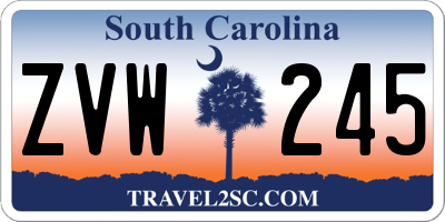 SC license plate ZVW245
